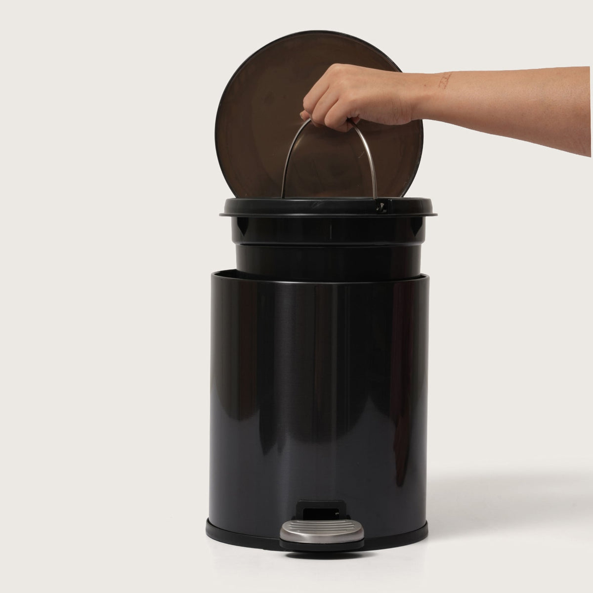 European Steel Pedal Dustbin - Black