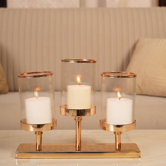 Triple-Stem Candle Holder with Minimalist Base