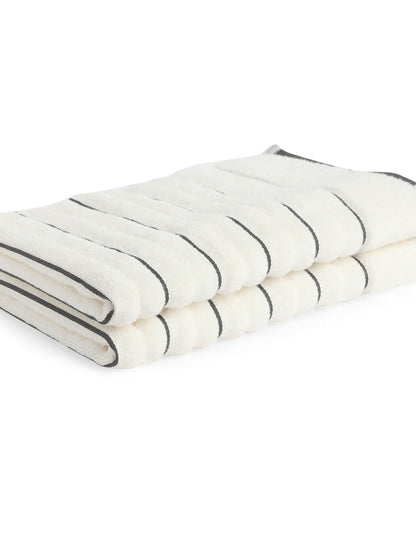 HOME 360 High Loft Ribbed 100% Cotton Hand Towels 40X60 CM | Set of 2 | Texture High Absorbency | Dries Quicker | Perfect for everyday use