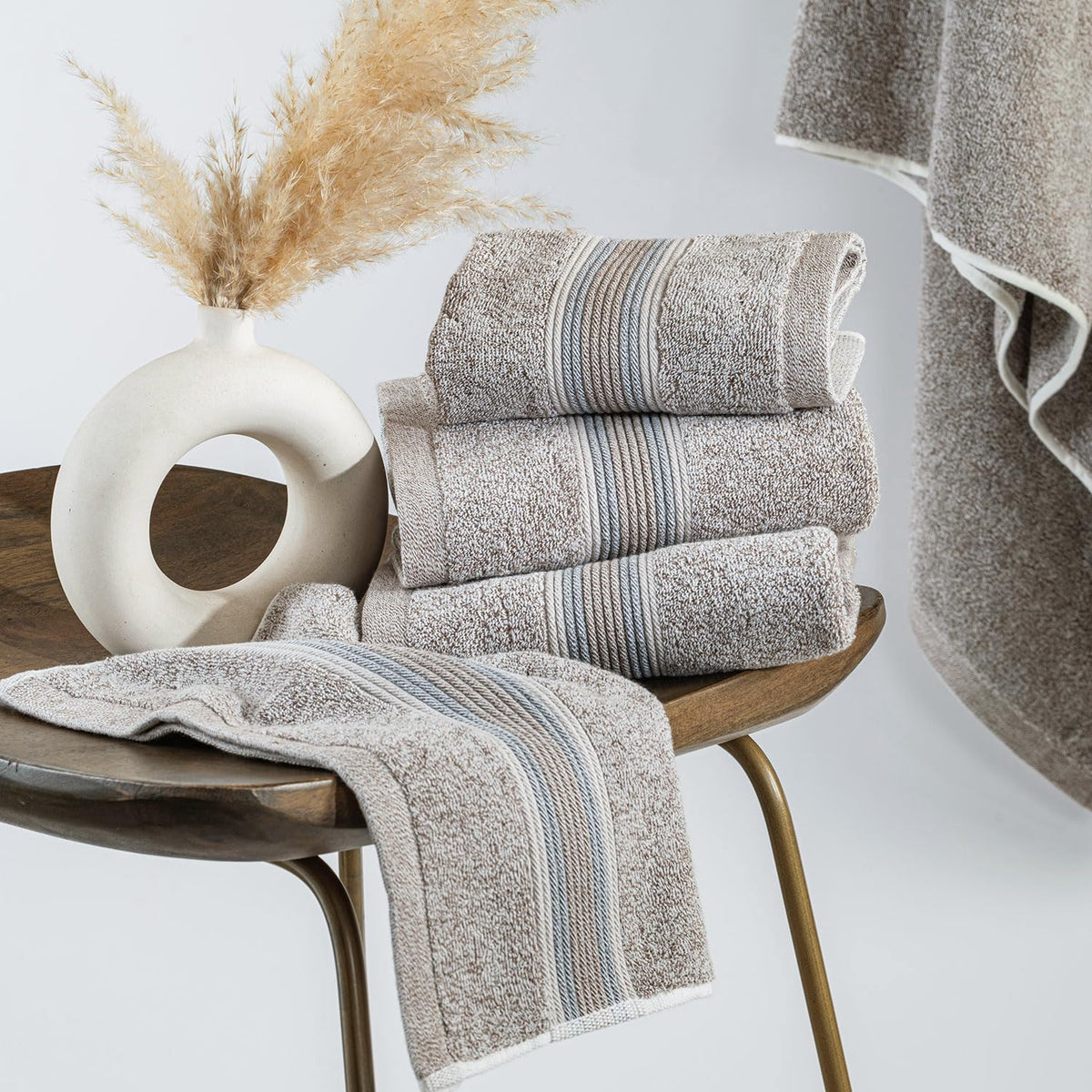 Super-Soft Water & Soil Hand Towel Set of 2|Luxurious Blend of Cotton & Bamboo Fiber Towel for Bathing|40X60 CM