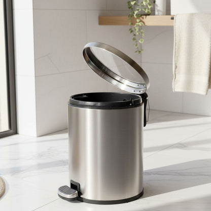 European Steel Pedal Dustbin - Silver
