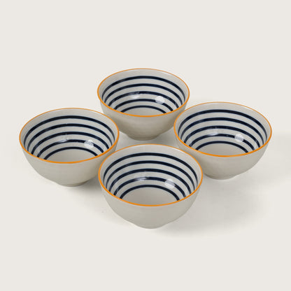 Blue Striped Ceramic Bowl