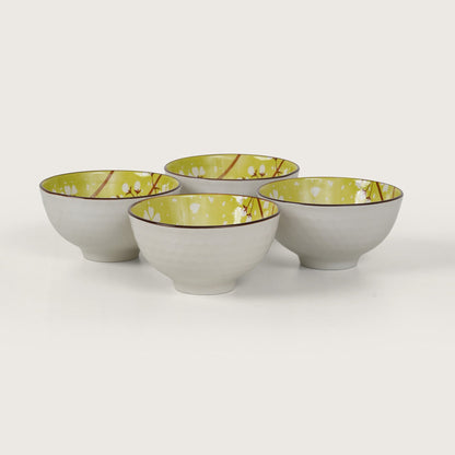 Green Cherry Blossom Ceramic Bowl