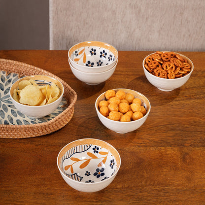 Terracotta Botanical Ceramic Bowls
