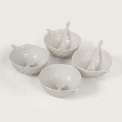 Leaf Dessert Bowls with Spoons