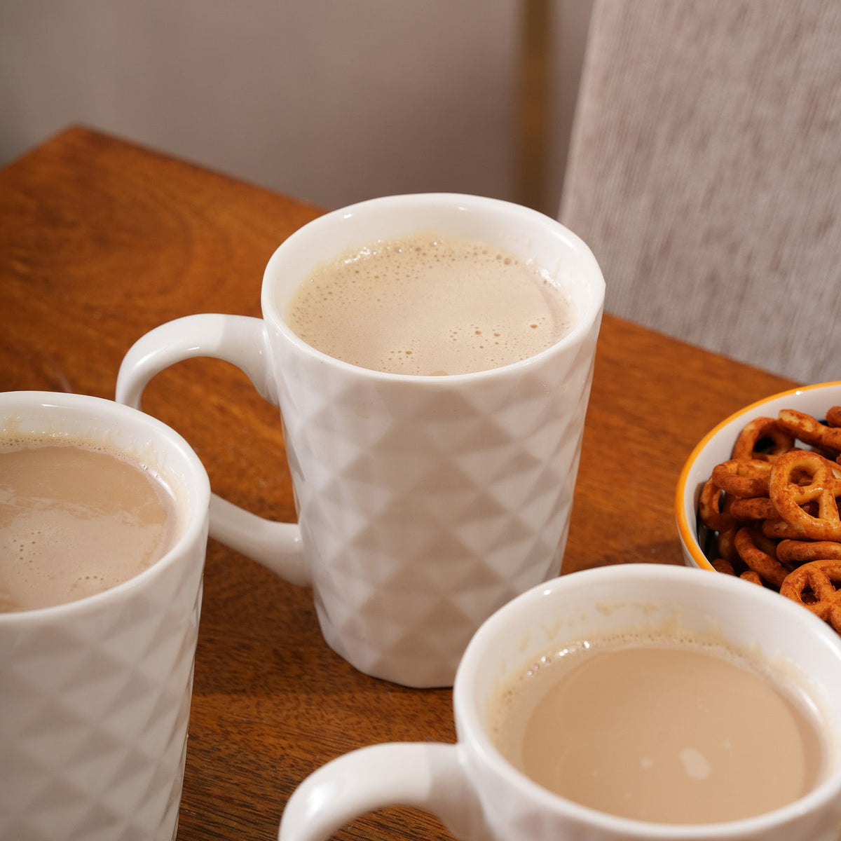 Faceted Diamond Ceramic Mug Set