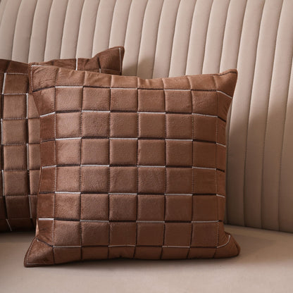 Quilted Grid Velvet Cushion Covers