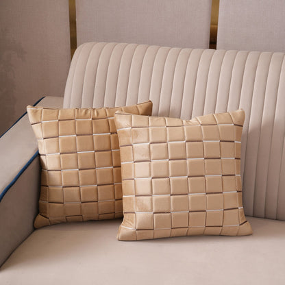 Quilted Grid Velvet Cushion Covers