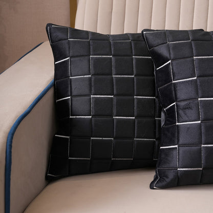 Quilted Grid Velvet Cushion Covers