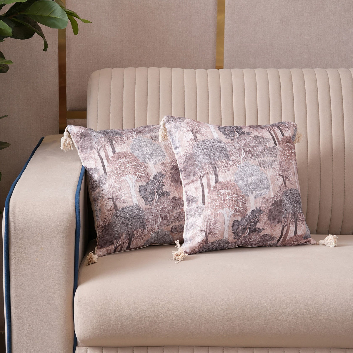 Enchanted Forest Tasseled Cushion Cover
