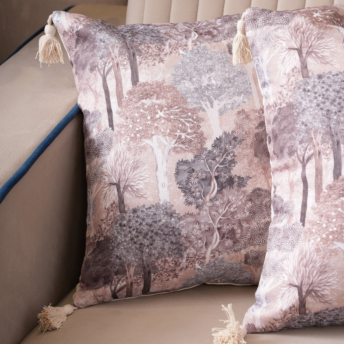 Enchanted Forest Tasseled Cushion Cover