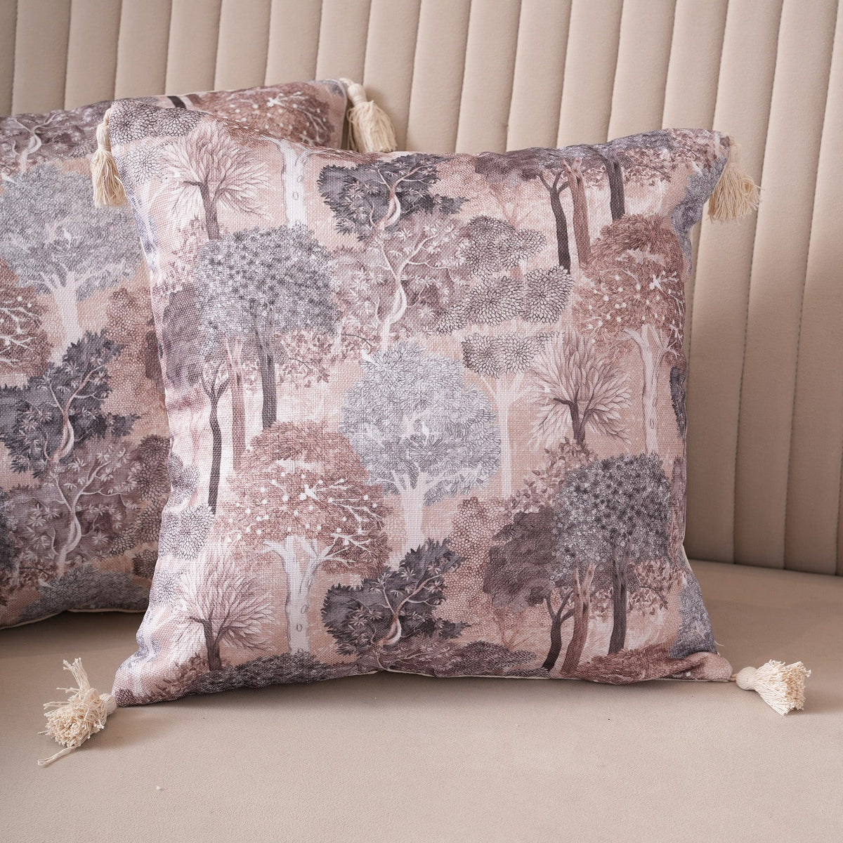 Enchanted Forest Tasseled Cushion Cover