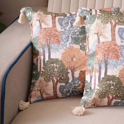 Enchanted Forest Tasseled Cushion Cover
