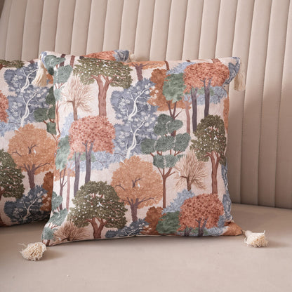 Enchanted Forest Tasseled Cushion Cover