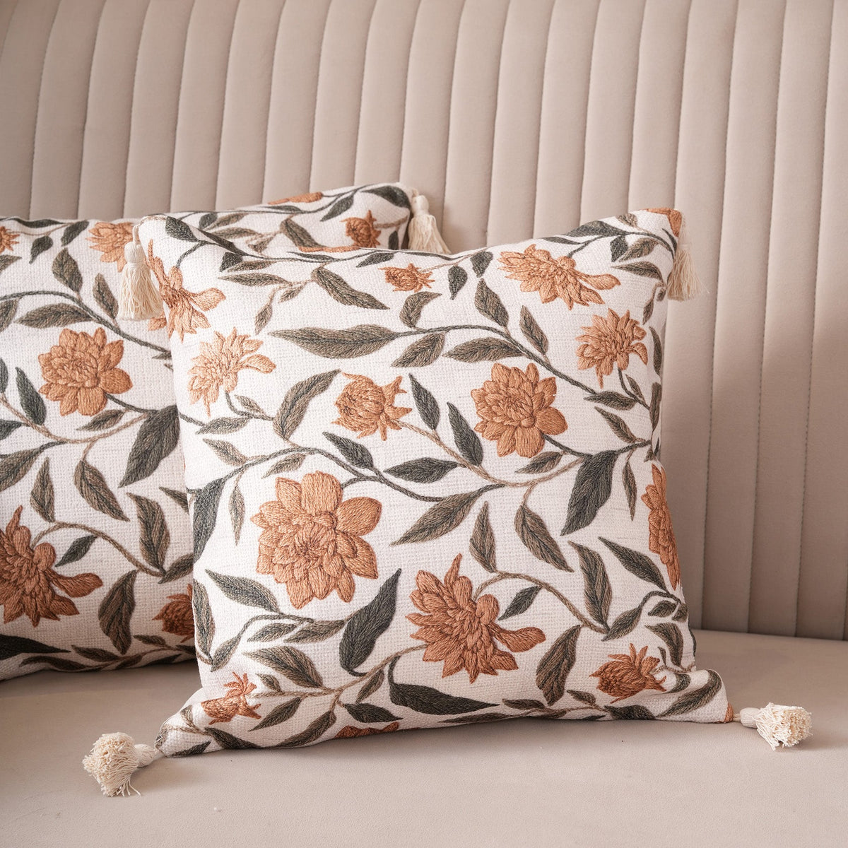 Meadow Blossom Tasseled Cushion