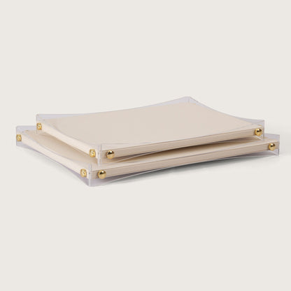 Premium White & Gold Organiser Tray - Large