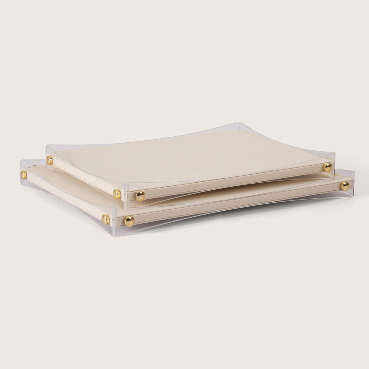 Premium White & Gold Organiser Tray - Medium