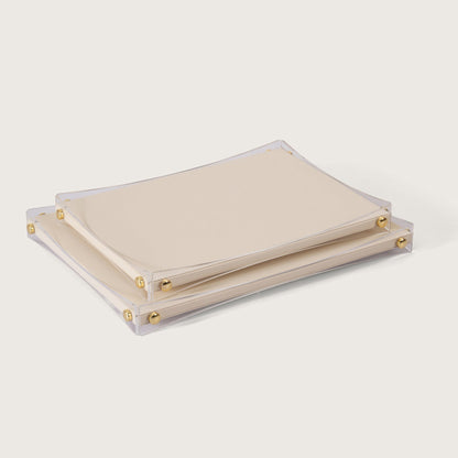 Premium White & Gold Organiser Tray - Large