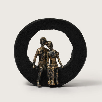 Lovers Sculpture on Black Ring