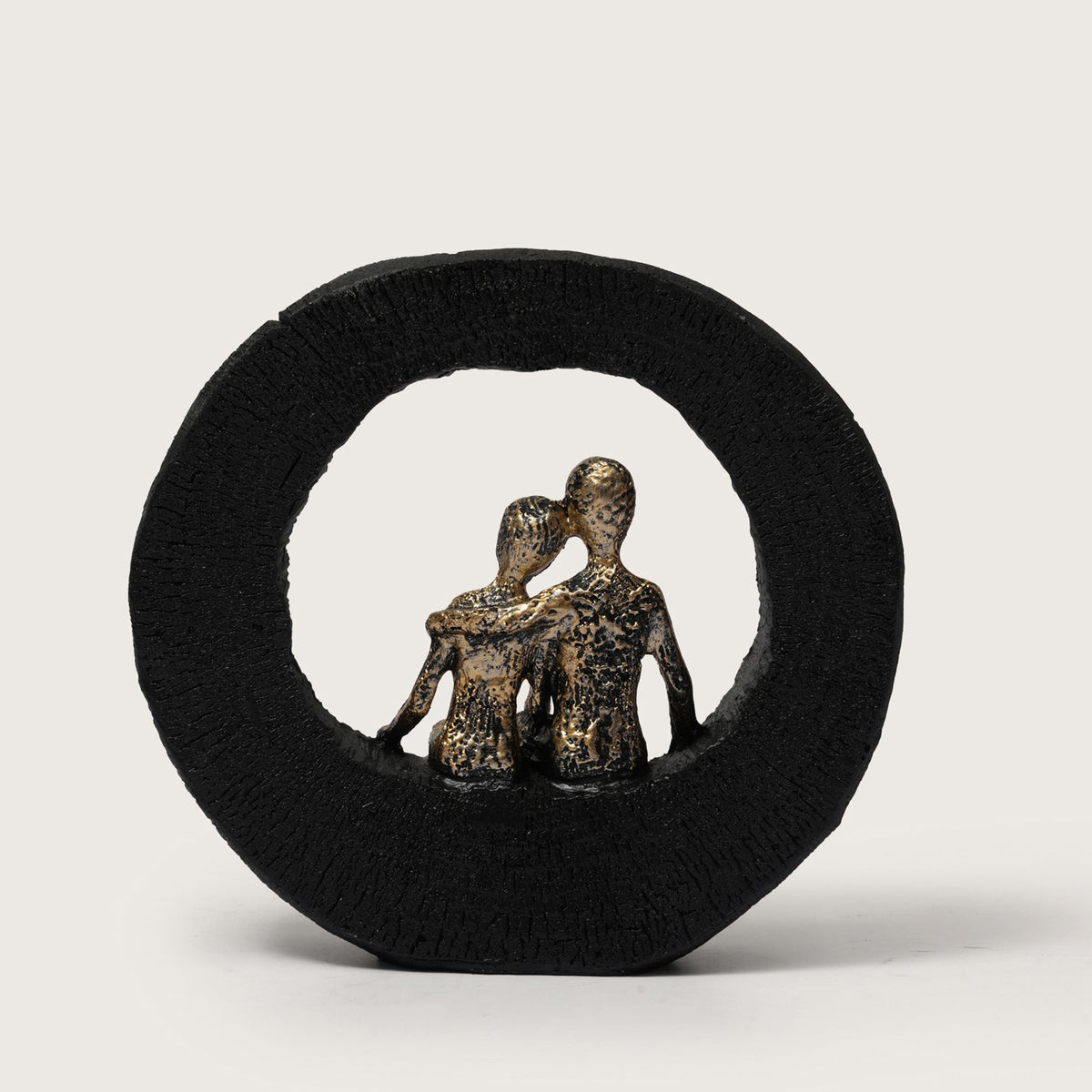 Lovers Sculpture on Black Ring