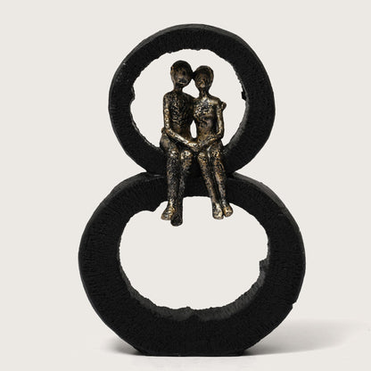 Golden-Arch Couple Statue on Infinity Base