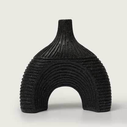 Glazed Black Arch Vase
