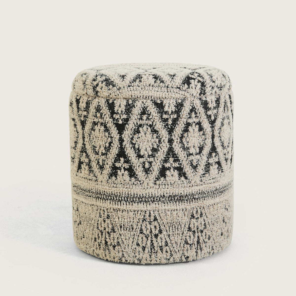 Boho Woven Pattern Ottomans Footstools | Pouffe | Hidden Storage | Removable Lid