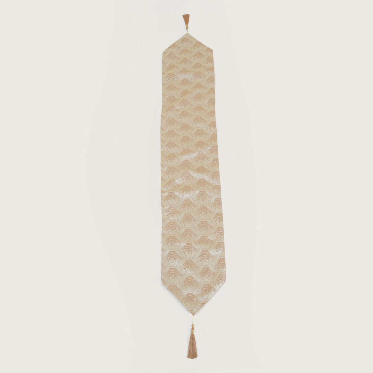 Decorative Table Runner with Tassels - Beige
