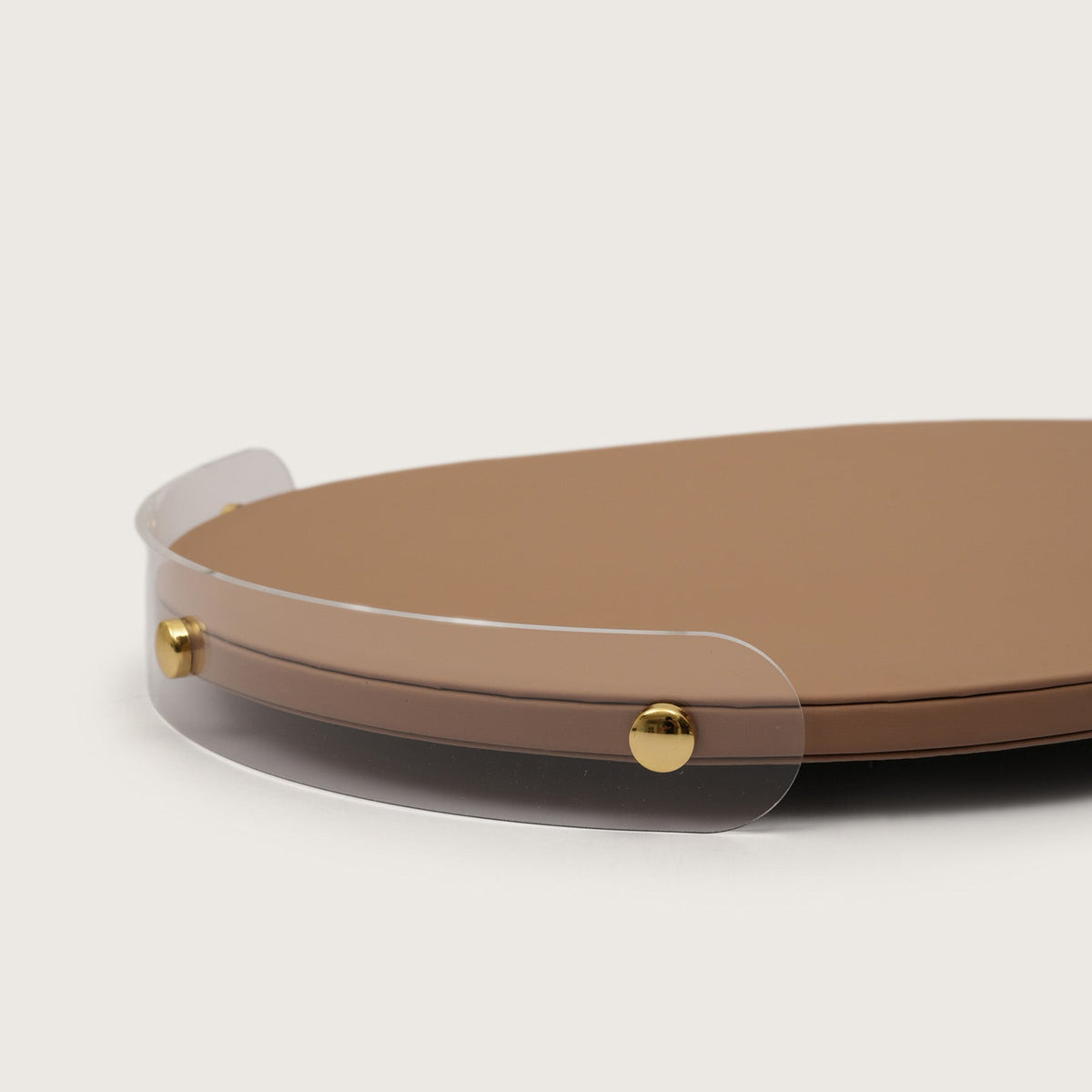 Luxe Oval Tray With Brown Accent - Large