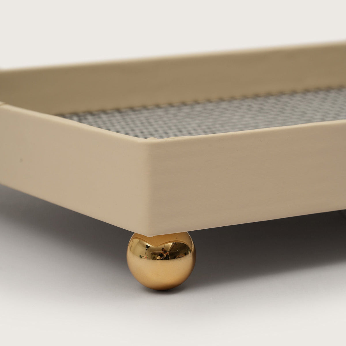 Checkered Organiser Tray Sphere Feet - Large