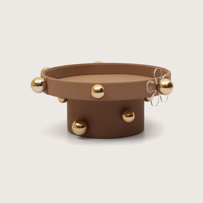 Sphere-Embellished Round Desk Organiser