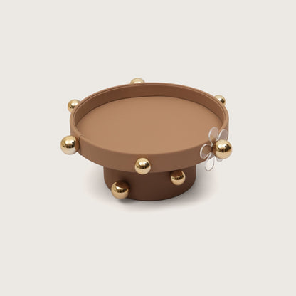 Sphere-Embellished Round Desk Organiser