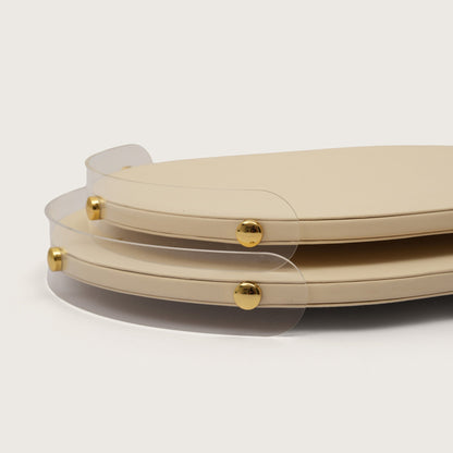 Luxe Oval Tray With Beige Accent - Medium