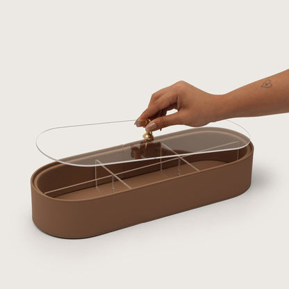 Lux Multicompartment Organizer Brown