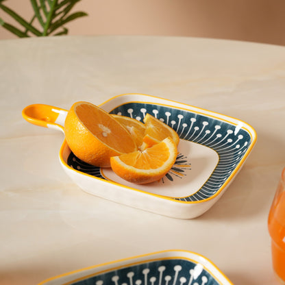 Modern Starburst Pattern Snack Platter with Handle