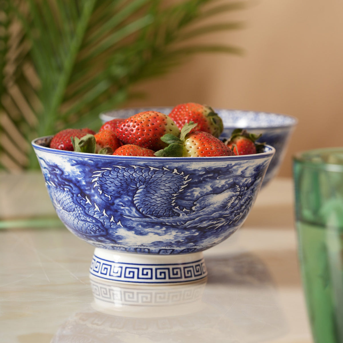 Royal Blue Dragon Soup Bowl - Set of 2