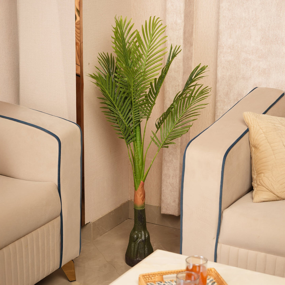 Tropical Plant  in Sleek Contemporary Base