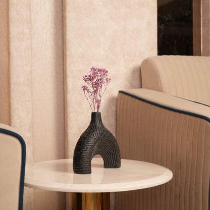 Glazed Black Arch Vase