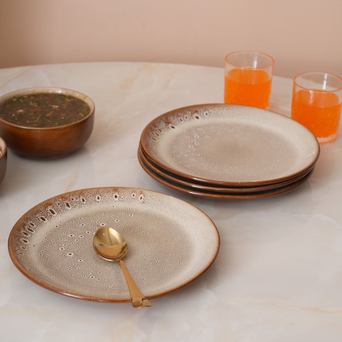Rustic Earth Dinner Plate: Set of 4