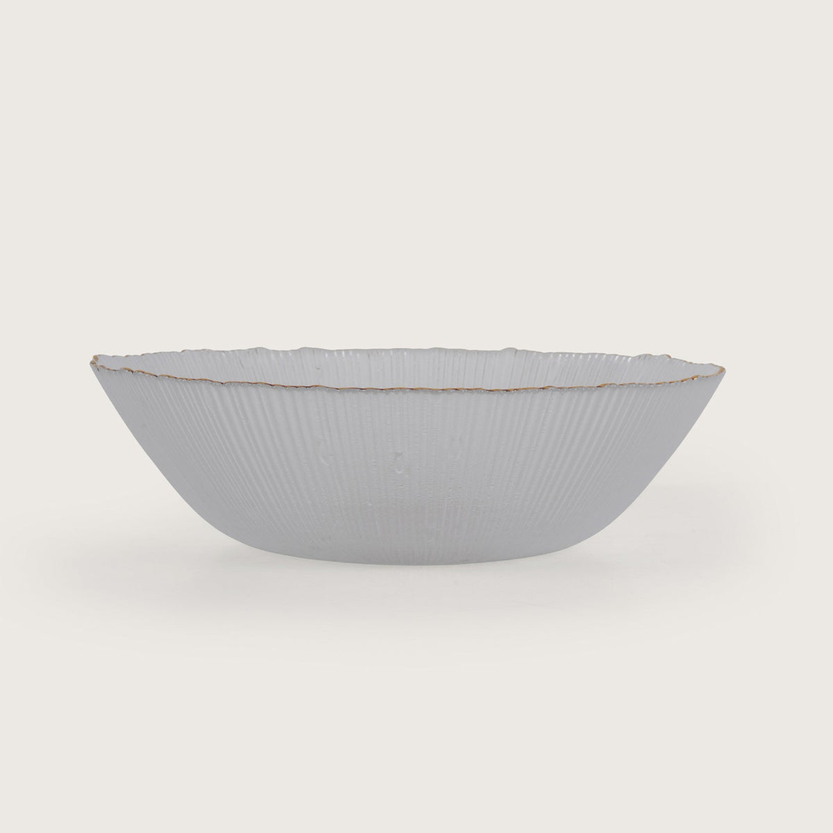 Scalloped Glass Serving Bowl + 6 Dal Bowls Set