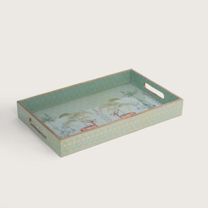 Printed Jungle Deer Tray - Set of 3