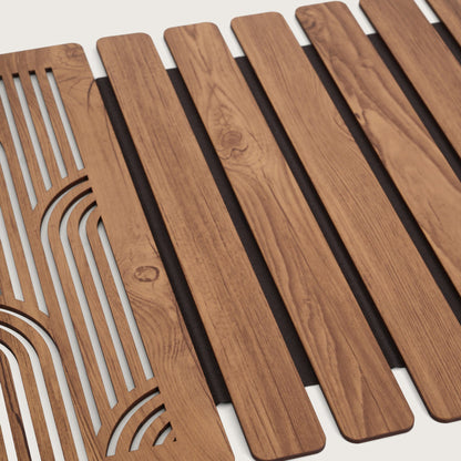 Wave-Accent Slatted Table Runner 14X72 Inches