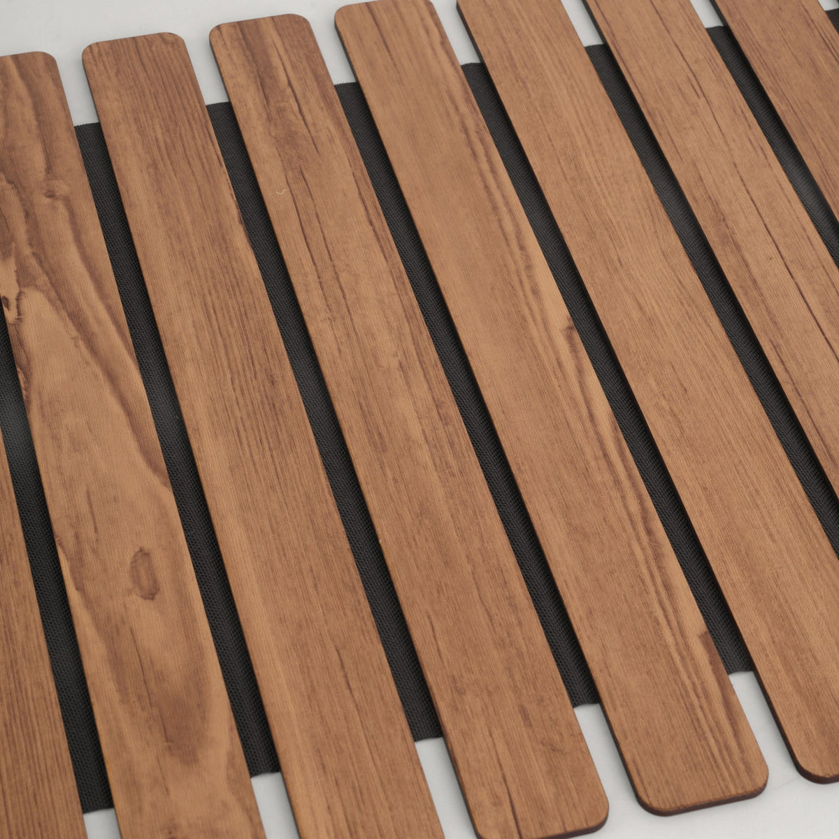 Wave-Accent Slatted Table Runner 14X72 Inches