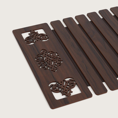 Espresso Placemat Set with Laser-Cut Medallions