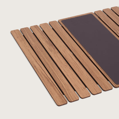 Sofa Armrest Tray Oak & Brown