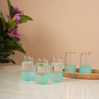 Frosted Glasses with Gold Rim