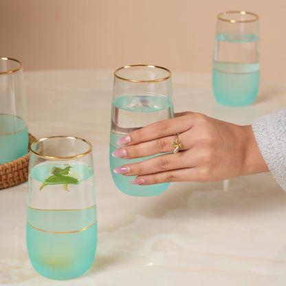 Frosted Glasses with Gold Rim