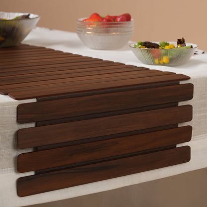 Architectural Slatted Table Runner 14X72 Inches