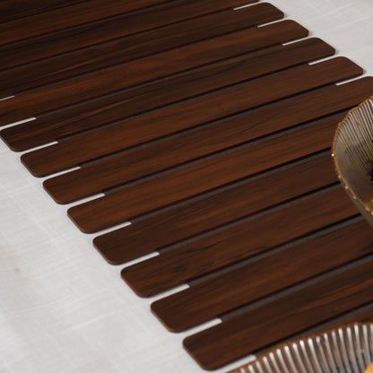 Wave-Accent Slatted Table Runner 14*36 Inch