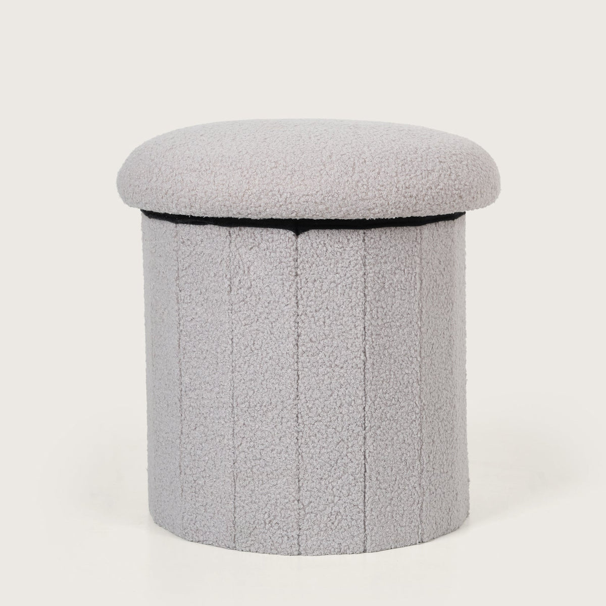Mushroom Shaped Pouffe with Storage - Grey